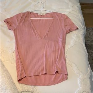 baby pink v neck